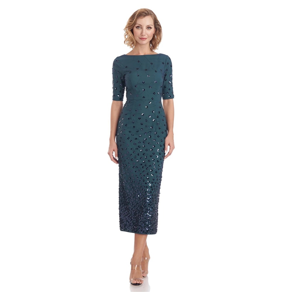 JS Collections Whitney Jewel Neck Midi Dress size 4 New w Tags